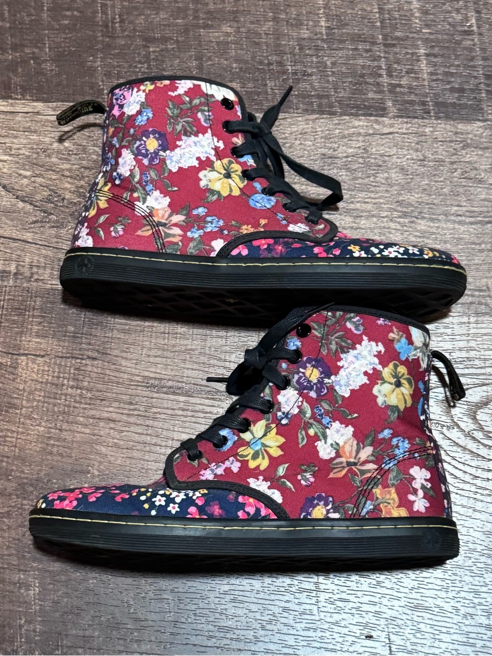 Dr. Martens Shoreditch Canvas Floral Patchwork Boots 8 - Picture 5 of 7
